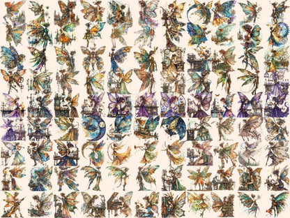 Steampunk Fairies Watercolor Clipart fairy clipart - Wonders Artist