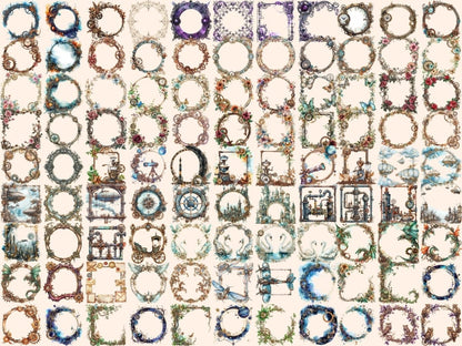 Steampunk Frames Watercolor Clipart frame clipart - Wonders Artist