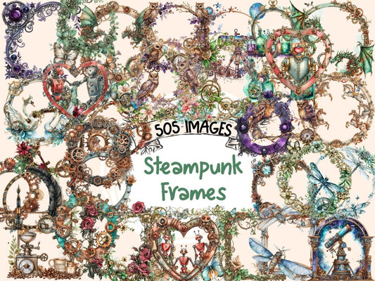 Steampunk Frames Watercolor Clipart frame clipart - Wonders Artist