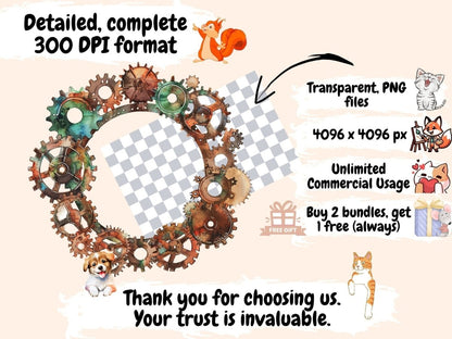 Steampunk Frames Watercolor Clipart frame clipart - Wonders Artist