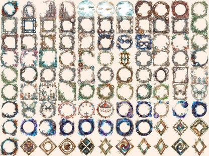 Steampunk Frames Watercolor Clipart frame clipart - Wonders Artist