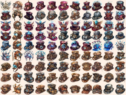 Steampunk Hats Watercolor Clipart hats clipart - Wonders Artist