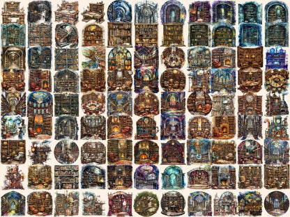 Steampunk Library Watercolor Clipart cozy library clipart - Wonders Artist