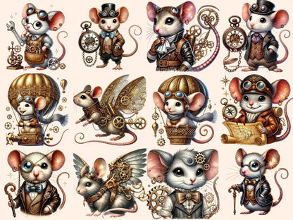 Steampunk Mice Clipart mechanical design - Wonders Artist