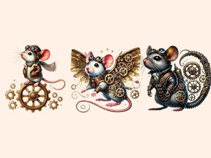 Steampunk Mice Clipart mechanical design - Wonders Artist