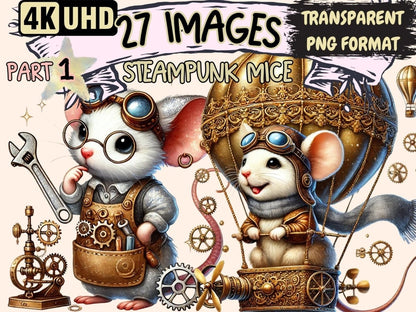 Steampunk Mice Clipart mechanical design - Wonders Artist