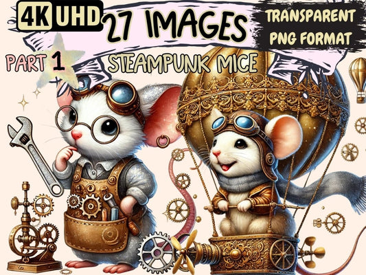 Steampunk Mice Clipart mechanical design - Wonders Artist