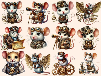 Steampunk Mice Clipart mechanical design - Wonders Artist