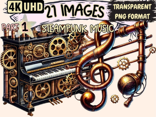 Steampunk Music Clipart Antique Music Clip - Wonders Artist