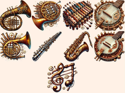 Steampunk Music Clipart Antique Music Clip - Wonders Artist
