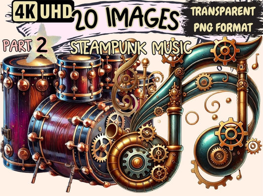 Steampunk Music (P2) Clipart Antique Music Clip - Wonders Artist