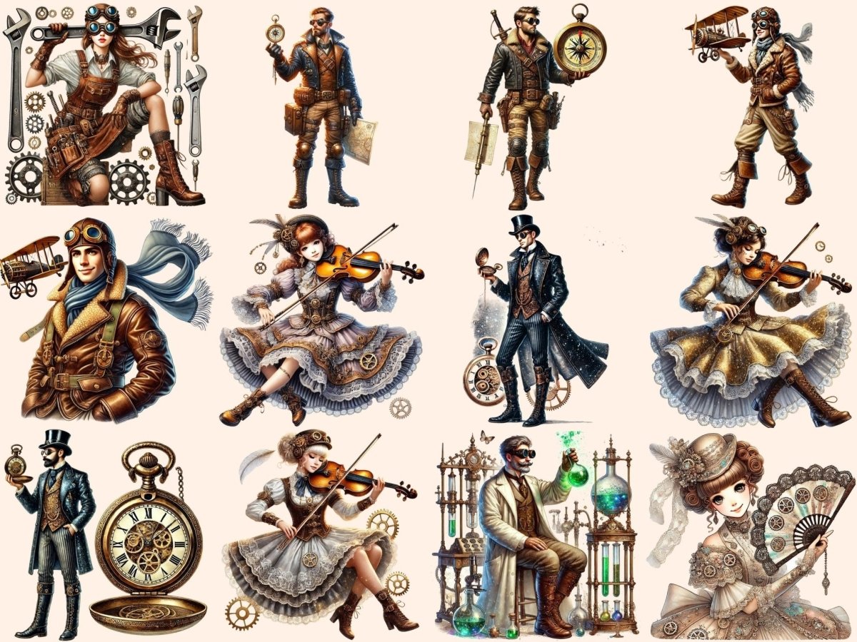Steampunk People Clipart mechanical design - Wonders Artist