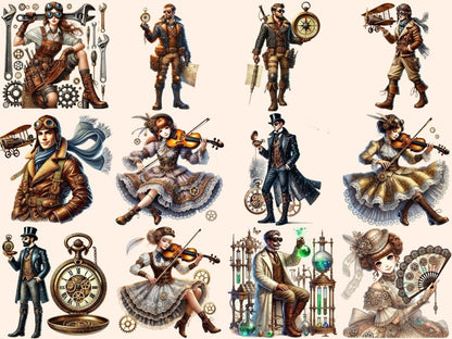 Steampunk People Clipart mechanical design - Wonders Artist