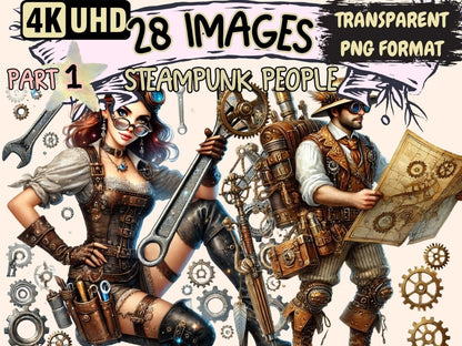 Steampunk People Clipart mechanical design - Wonders Artist