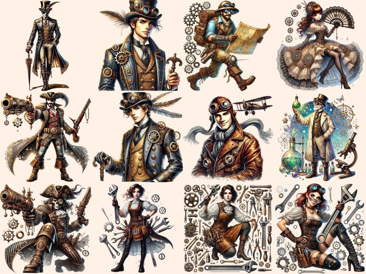 Steampunk People Clipart mechanical design - Wonders Artist