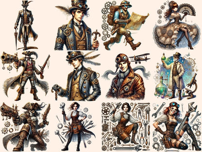 Steampunk People Clipart mechanical design - Wonders Artist