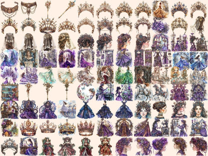 Steampunk Princess Watercolor Clipart princess clipart - Wonders Artist