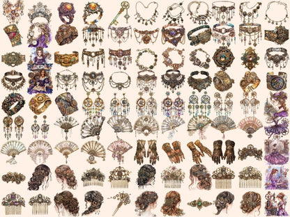 Steampunk Princess Watercolor Clipart princess clipart - Wonders Artist