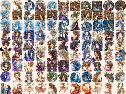 Steampunk Princess Watercolor Clipart princess clipart - Wonders Artist