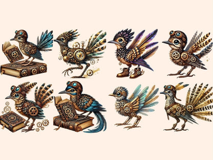 Steampunk Roadrunners Clipart fantasy design - Wonders Artist