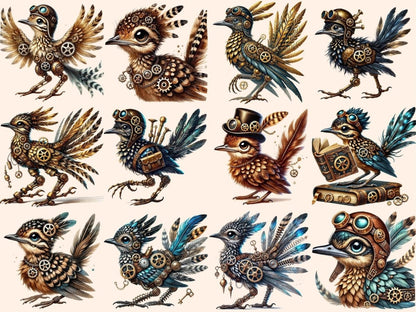 Steampunk Roadrunners Clipart fantasy design - Wonders Artist