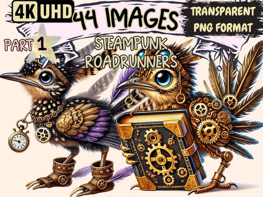 Steampunk Roadrunners Clipart fantasy design - Wonders Artist