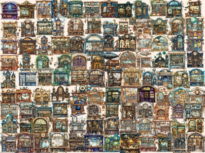 Steampunk Storefronts Watercolor Clipart gadget shop clipart - Wonders Artist