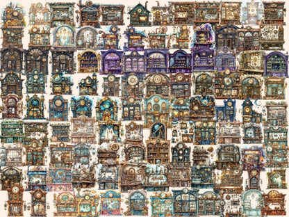 Steampunk Storefronts Watercolor Clipart gadget shop clipart - Wonders Artist