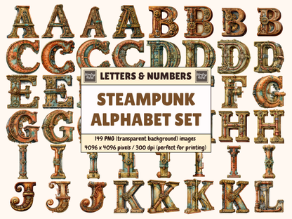 Steampunk Alphabet & Numbers
