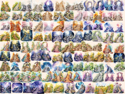 Stone Stairs Watercolor Clipart spring clipart - Wonders Artist