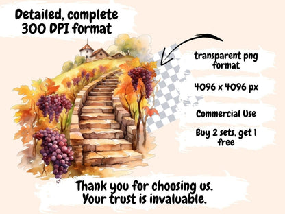 Stone Stairs Watercolor Clipart spring clipart - Wonders Artist