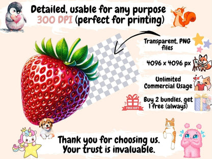 Strawberries Clipart berry decor - Wonders Artist