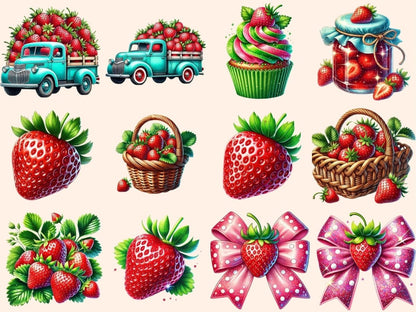 Strawberries Clipart berry decor - Wonders Artist