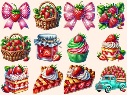 Strawberries Clipart berry decor - Wonders Artist