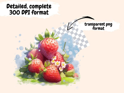 Strawberries Watercolor Clipart berries clipart - Wonders Artist