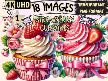 Strawberry Cupcakes Clipart cupcake art - Wonders Artist