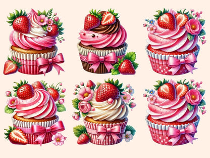 Strawberry Cupcakes Clipart cupcake art - Wonders Artist