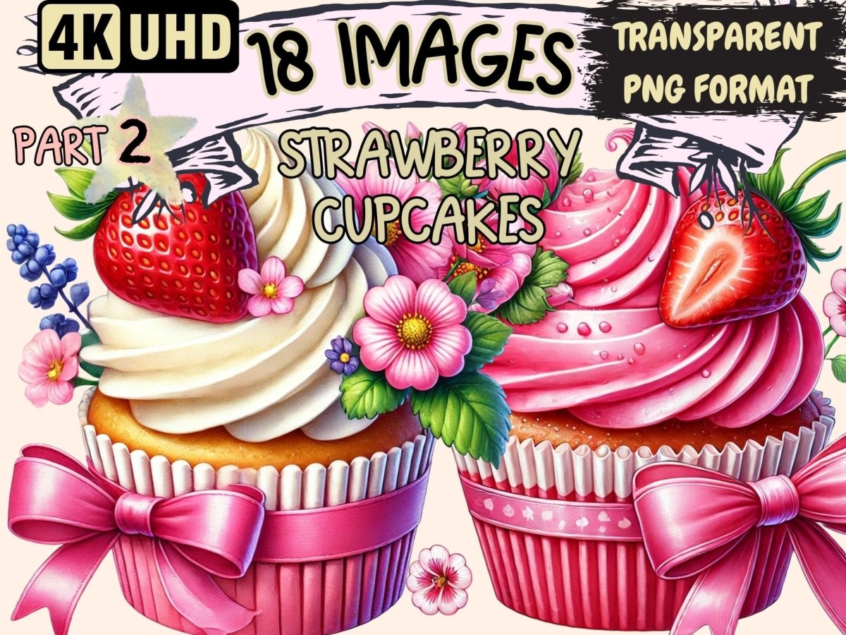 Strawberry Cupcakes (P2) Clipart cupcake art - Wonders Artist