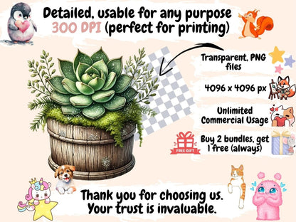 Succulents Clipart Botanical Clipart - Wonders Artist