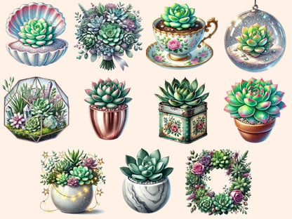 Succulents (P2) Clipart Botanical Clipart - Wonders Artist