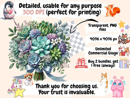 Succulents (P2) Clipart Botanical Clipart - Wonders Artist