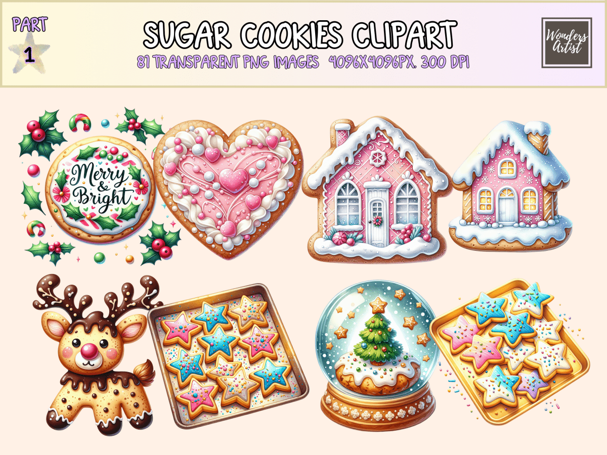 Sugar Cookies Clipart All Bundles Clipart Line Art - WondersArtist