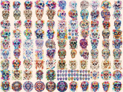 Sugar Skulls Watercolor Clipart candy skull clipart - Wonders Artist