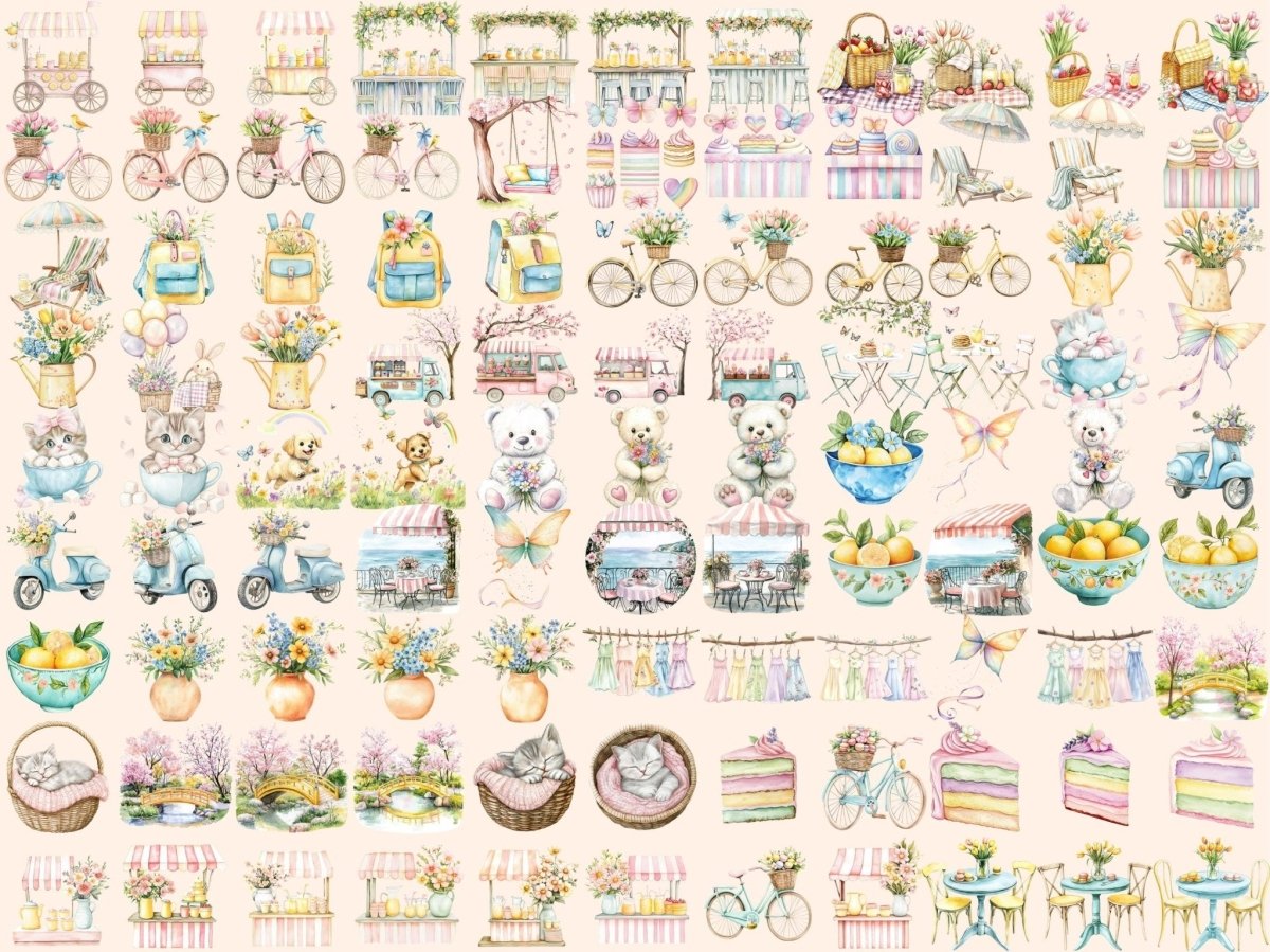 Sugarplum Spring Watercolor Clipart floral clipart floral graphics floral watercolor - WondersArtist