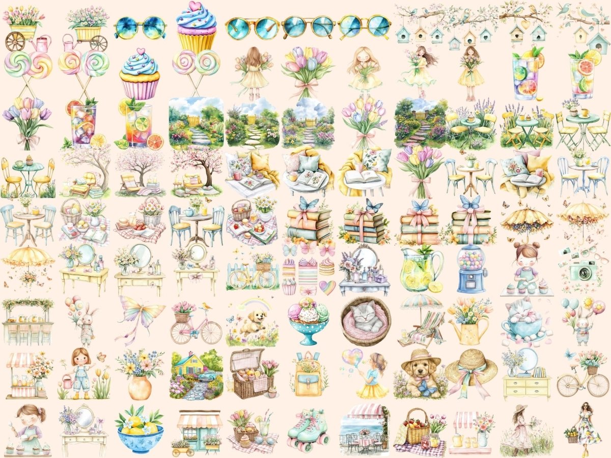 Sugarplum Spring Watercolor Clipart floral clipart floral graphics floral watercolor - WondersArtist