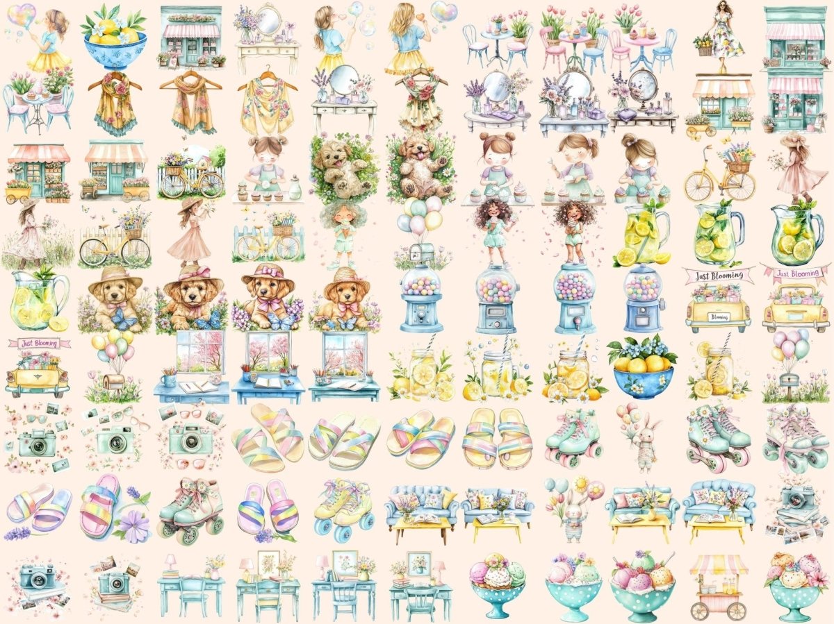 Sugarplum Spring Watercolor Clipart floral clipart floral graphics floral watercolor - WondersArtist