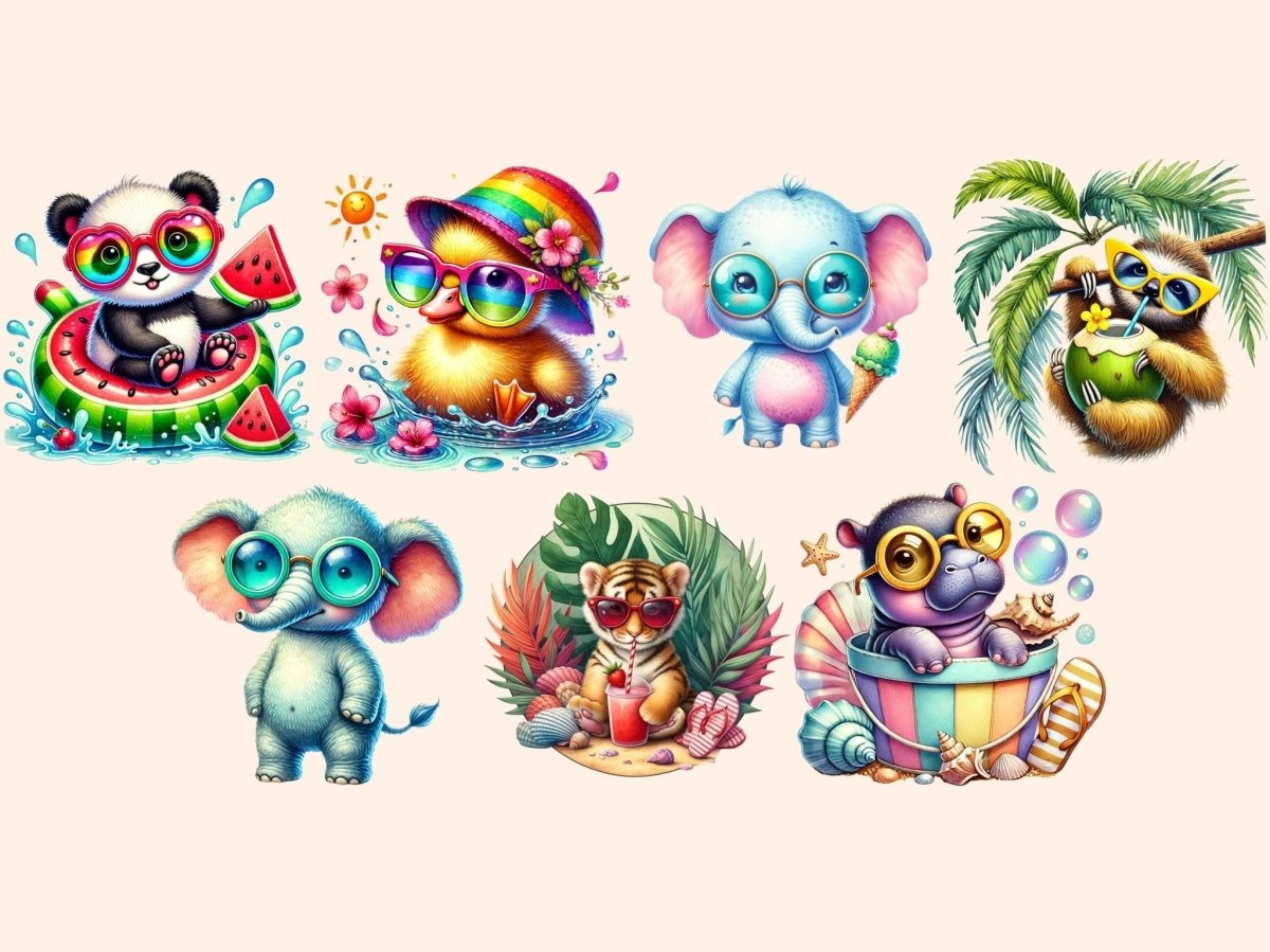 Summer Animals Clipart animal clipart animal printables beach animals png - WondersArtist