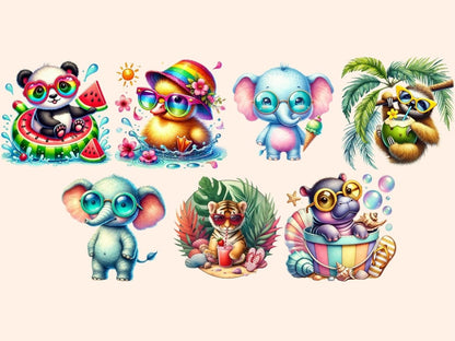 Summer Animals Clipart animal clipart animal printables beach animals png - WondersArtist