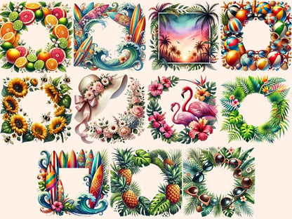 Summer Frames (P2) Clipart Beach Frame PNG - Wonders Artist