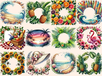 Summer Frames (P2) Clipart Beach Frame PNG - Wonders Artist